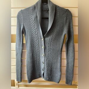Brooks Brothers Blue Grey Cardigan 100% Wool